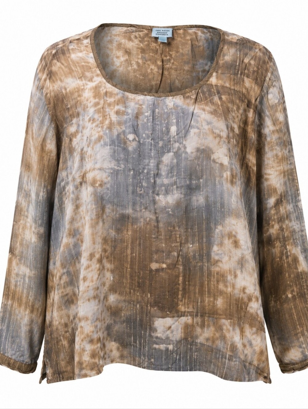 SAYS WHO! | Lagenlook Handmade Rayon Tie Dye Boxy Tunic Top | 4 Plus